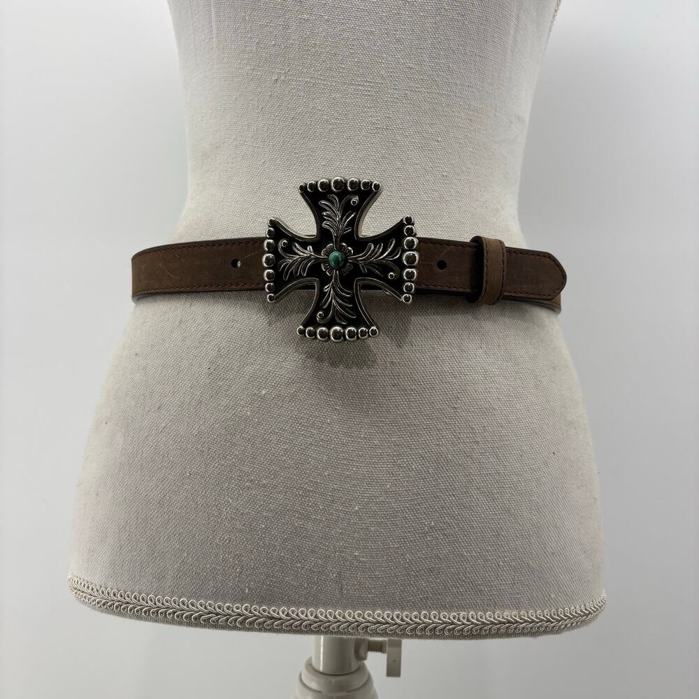 3-D Belt Co. Womens Belt Large Skinny Western Cowgirl Brown Leather Belt